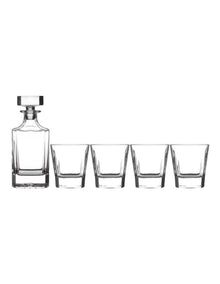 Diamante Whisky Set 5 Piece Gift Boxed in Clear