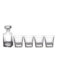 Diamante Whisky Set 5 Piece Gift Boxed in Clear