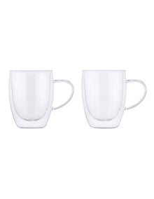 Blend Double Wall Glass Mug Gift Boxed Set of 2 in Clear