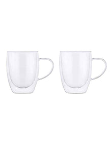 Blend Double Wall Glass Mug Gift Boxed Set of 2 in Clear