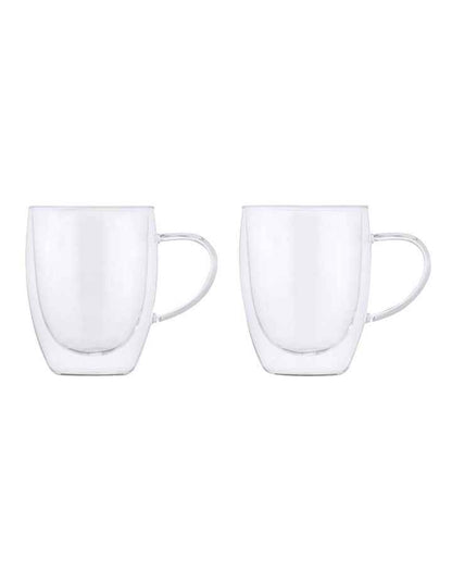 Blend Double Wall Glass Mug Gift Boxed Set of 2 in Clear