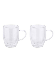 Blend Double Wall Glass Mug Gift Boxed Set of 2 in Clear