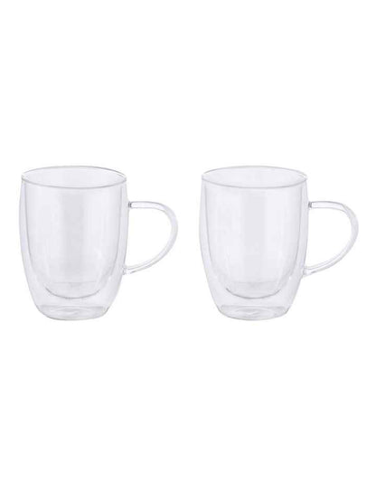 Blend Double Wall Glass Mug Gift Boxed Set of 2 in Clear