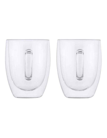 Blend Double Wall Glass Mug Gift Boxed Set of 2 in Clear
