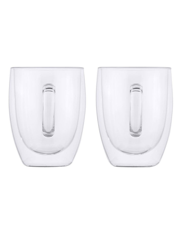 Blend Double Wall Glass Mug Gift Boxed Set of 2 in Clear