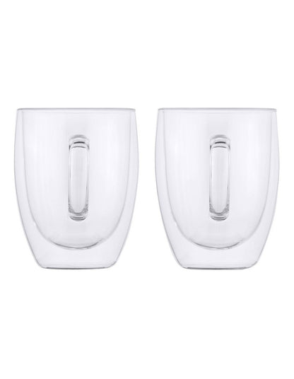 Blend Double Wall Glass Mug Gift Boxed Set of 2 in Clear