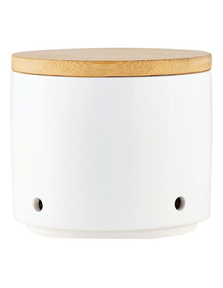 White Basics Garlic Pot Gift Boxed in White