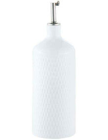 White Basics Diamonds Oil Bottle With Stainless Steel Pourer 500ml Gift Boxed in White