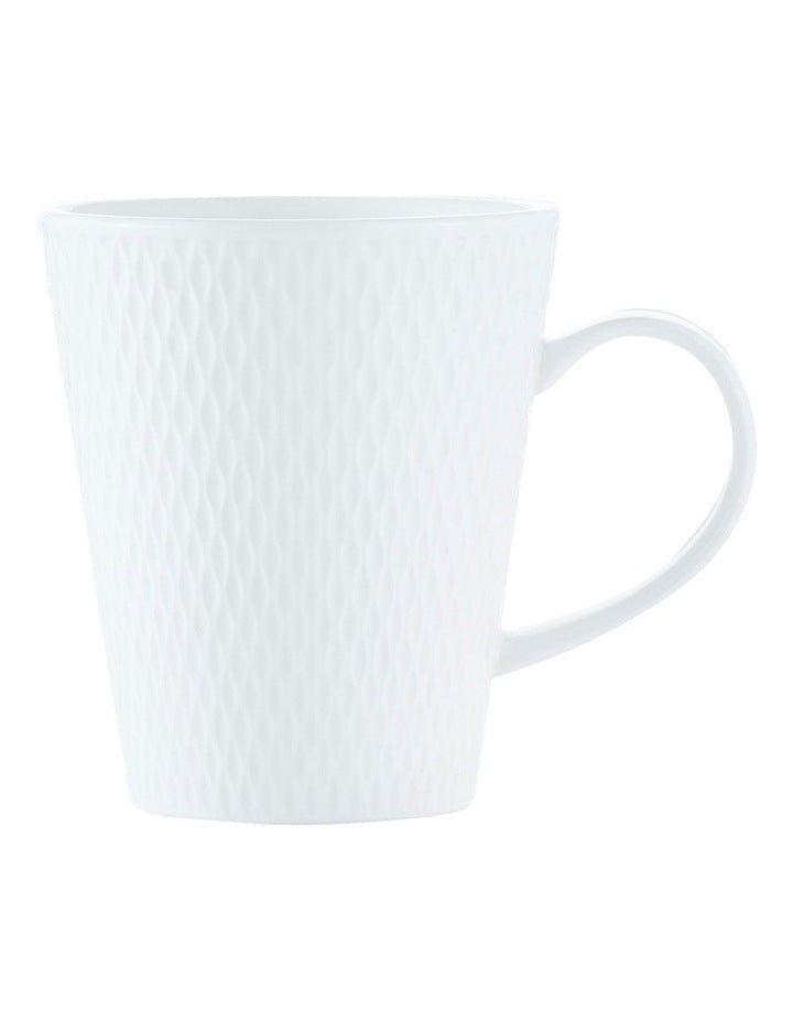 White Basics Diamonds Conical Mug in White