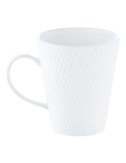 White Basics Diamonds Conical Mug in White