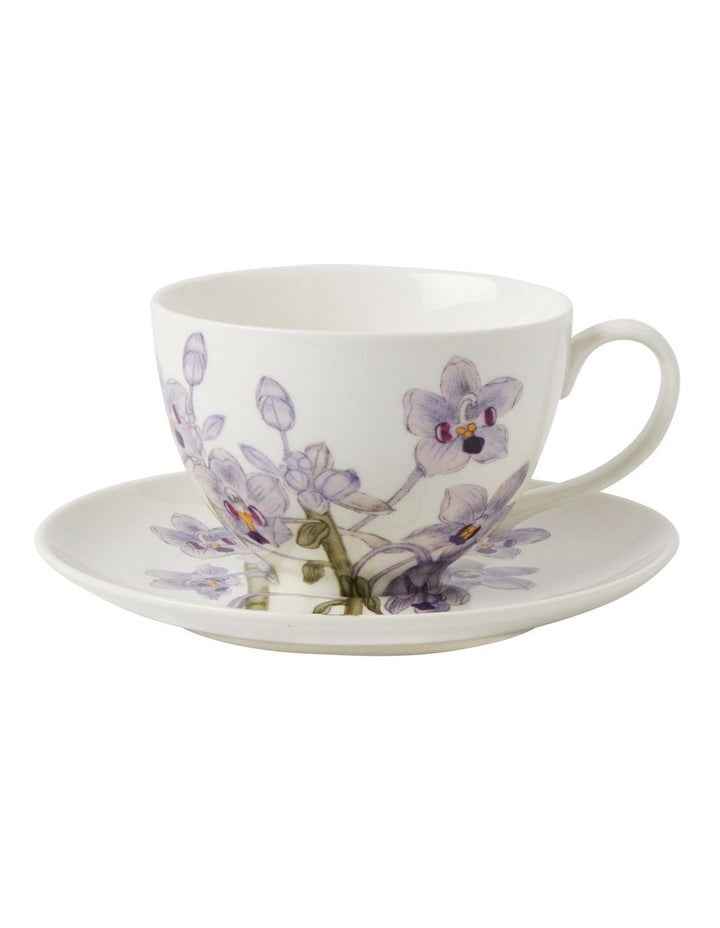 Royal Botanic Gardens Australian Orchids Cup & Saucer 240ml Gift Boxed Lilac