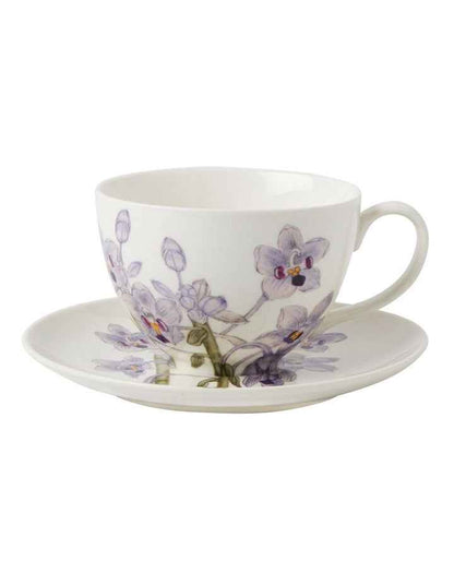 Royal Botanic Gardens Australian Orchids Cup & Saucer 240ml Gift Boxed Lilac