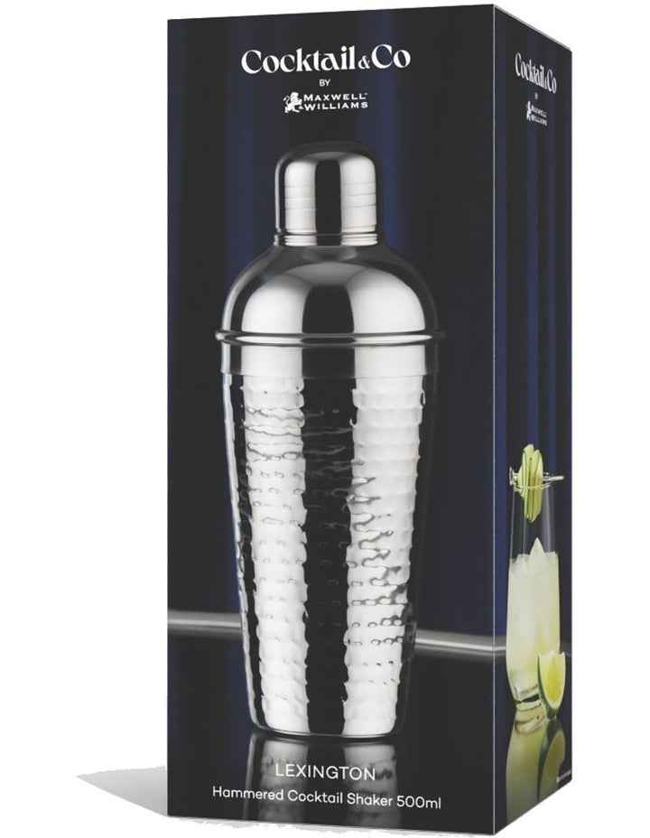 Cocktail & Co Lexington Hammered Cocktail Shaker 500ml Gift Boxed  in Silver