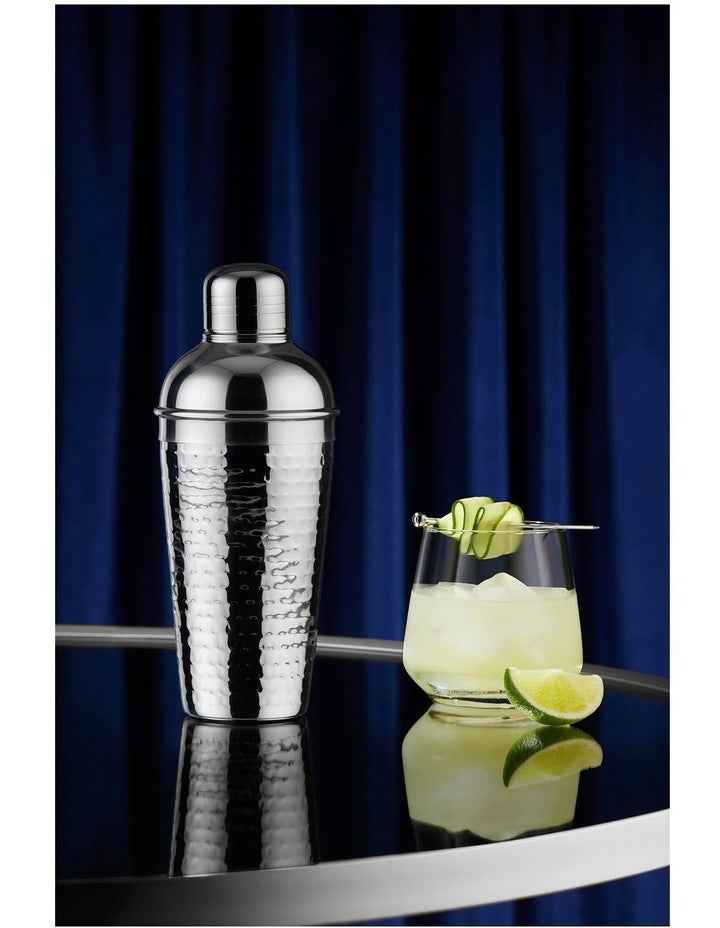 Cocktail & Co Lexington Hammered Cocktail Shaker 500ml Gift Boxed  in Silver