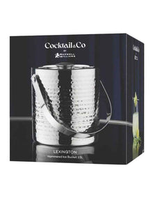 Cocktail & Co Lexington Hammered Ice Bucket 1.5L Gift Boxed in Silver