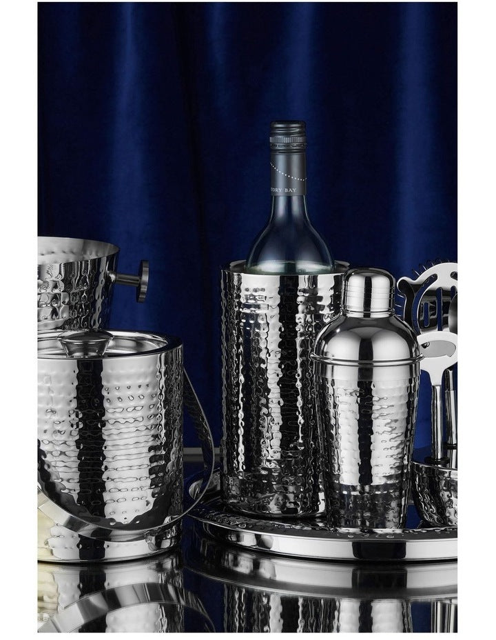 Cocktail & Co Lexington Hammered Champagne Bucket in Silver