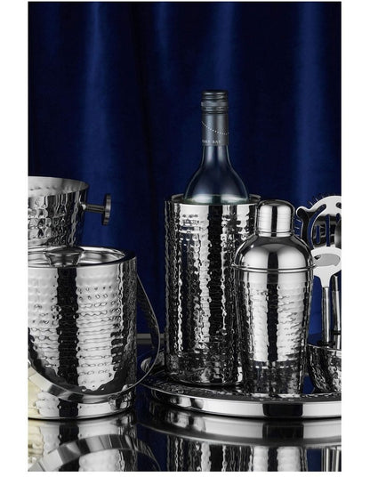 Cocktail & Co Lexington Hammered Champagne Bucket in Silver
