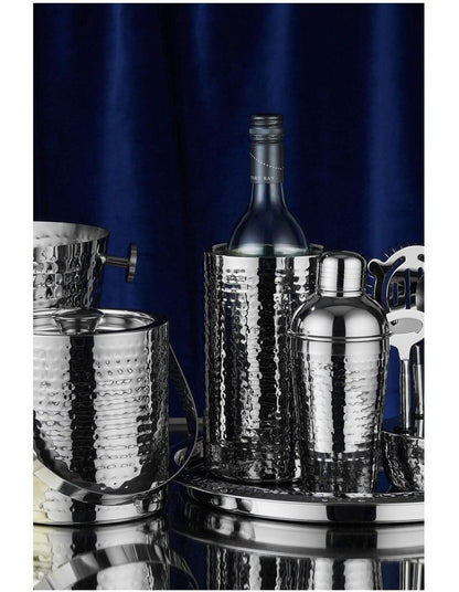 Cocktail & Co Lexington Hammered Champagne Bucket in Silver