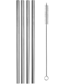 Cocktail & Co Reusable Smoothie Straw Set of 4 With Brush Gift Boxed in Stainless Steel