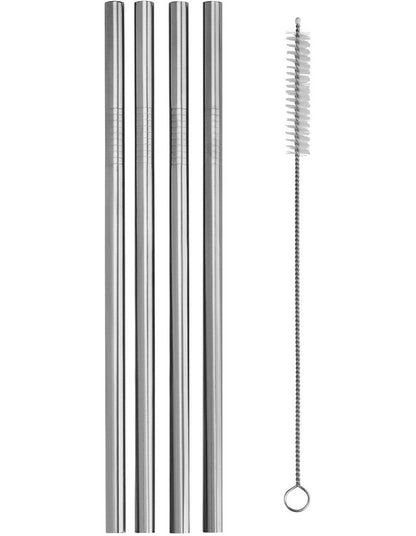 Cocktail & Co Reusable Smoothie Straw Set of 4 With Brush Gift Boxed in Stainless Steel