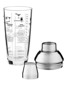 Cocktail & Co Glass Cocktail Recipe Shaker 680ml Gift Boxed