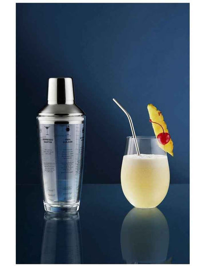 Cocktail & Co Glass Cocktail Recipe Shaker 680ml Gift Boxed