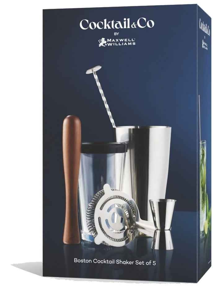 Cocktail & Co Boston Cocktail Shaker Set of 5 Gift Boxed