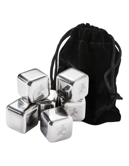 Cocktail & Co Reusable Ice Cubes Set of 6 Gift Boxed in Stainless Steel
