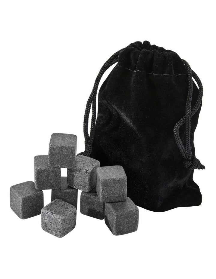 Cocktail & Co Reusable Whisky Stone Set of 9 Gift Boxed in Charcoal