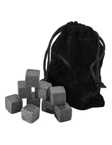 Cocktail & Co Reusable Whisky Stone Set of 9 Gift Boxed in Charcoal