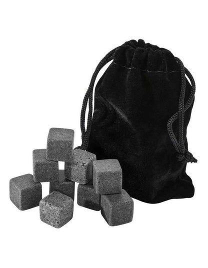 Cocktail & Co Reusable Whisky Stone Set of 9 Gift Boxed in Charcoal