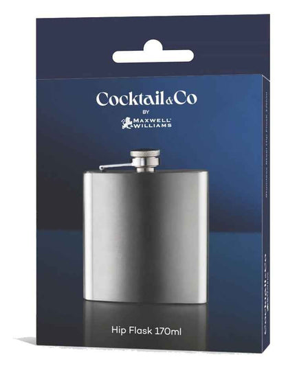 Cocktail & Co Hip Flask 170ml Stainless Steel Gift Boxed