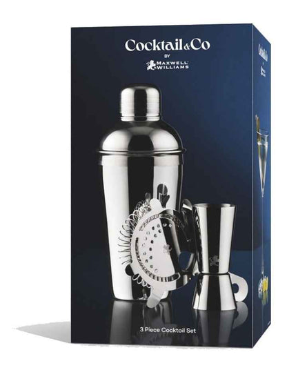 Cocktail & Co Cocktail Set 500ml Set of 3 Stainless Steel Gift Boxed