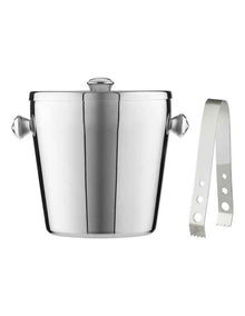 Cocktail & Co Ice Bucket 1.2L With Lid & Tongs Gift Boxed in Stainless Steel
