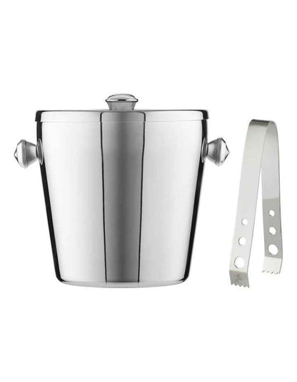 Cocktail & Co Ice Bucket 1.2L With Lid & Tongs Gift Boxed in Stainless Steel