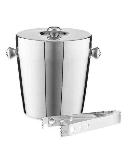 Cocktail & Co Ice Bucket 1.2L With Lid & Tongs Gift Boxed in Stainless Steel