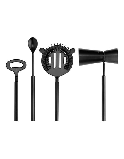 Cocktail & Co Royce Bar Tool Set 4 Pieces Gift Boxed in Black/Terrazzo