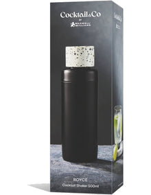 Cocktail & Co Royce Cocktail Shaker 500ml Gift Boxed Black/Terrazzo