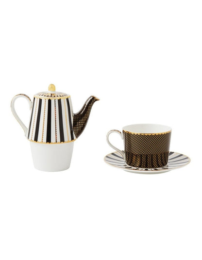 Teas & C's Regency Tea for One With Infuser 340ml in Black