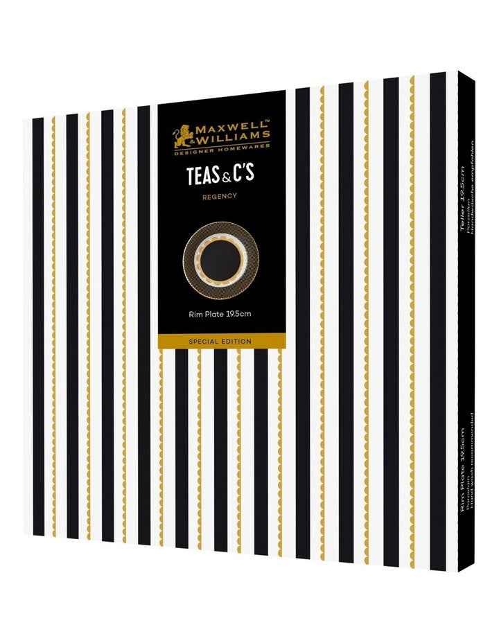 Teas & C's Regency Rim Plate 19.5cm Gift Boxed in Black