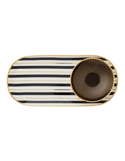 Teas & C's Regency Platter & Dish Set Gift Boxed in Black