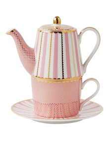 Teas & C's Regency Tea for One With Infuser 340ml Gift Boxed in Pink