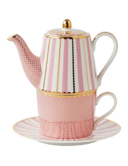 Teas & C's Regency Tea for One With Infuser 340ml Gift Boxed in Pink
