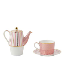 Teas & C's Regency Tea for One With Infuser 340ml Gift Boxed in Pink
