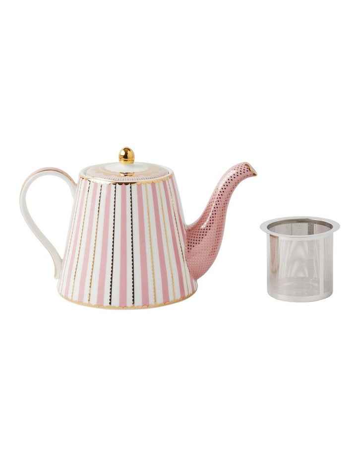 Teas & C's Regency Teapot With Infuser 1L Gift Boxed in Pink