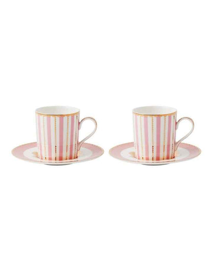 Teas & C's Regency Demi Cup & Saucer 100ml Set of 2 Gift Boxed in Pink