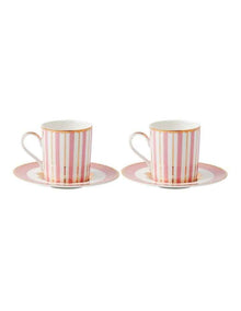Teas & C's Regency Demi Cup & Saucer 100ml Set of 2 Gift Boxed in Pink