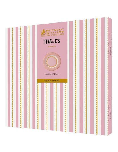 Teas & C's Regency Rim Plate 19.5cm Gift Boxed in Pink