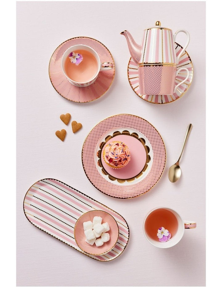 Teas & C's Regency Rim Plate 19.5cm Gift Boxed in Pink