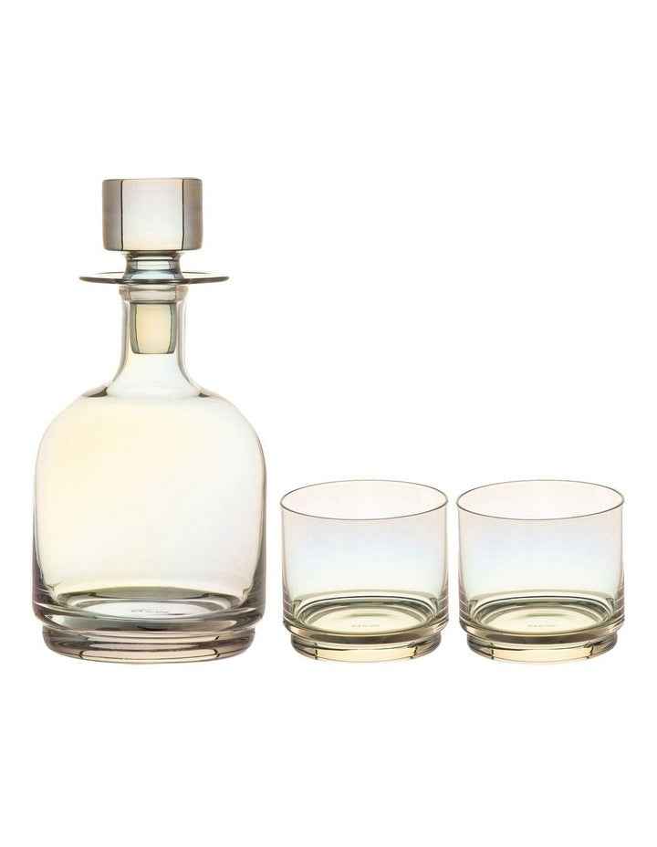 Glamour Stacked Decanter Set 3 Piece in Iridescent